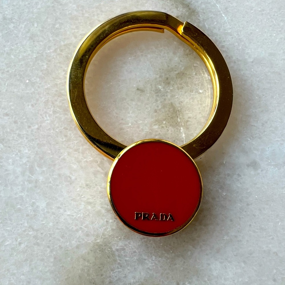 Prada Red Circle Keyring
